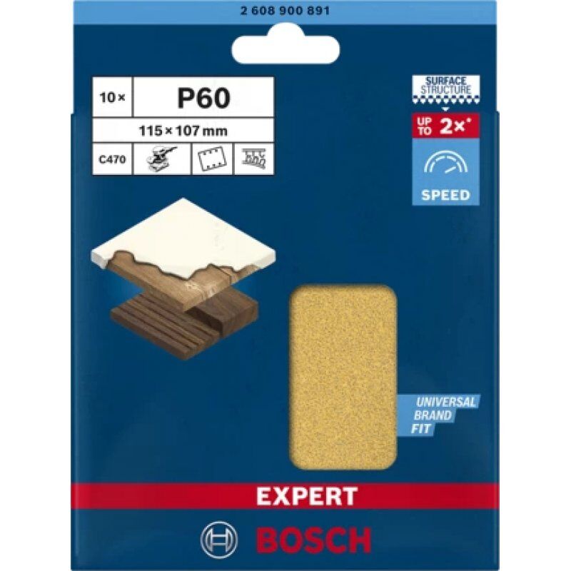 BOSCH Schleifb. C470 115x107mm K60 10x | 2608900891 EXPERT RANGE