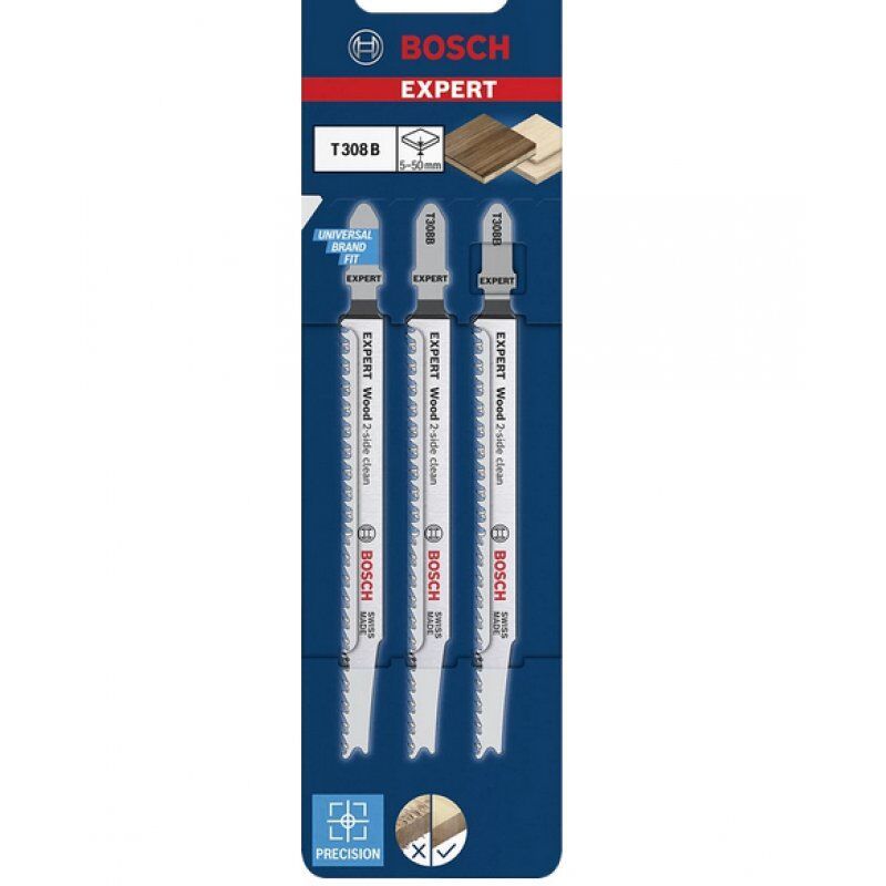 Bosch 2 608 900 550 jigsaw/scroll saw/reciprocating saw blade Jigsaw blade High carbon steel (HCS) 3 pc(s)