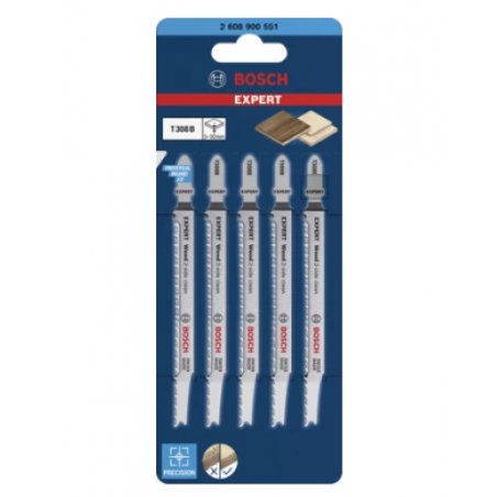 Bosch 2 608 900 551 Lame de scie sauteuse, à chantourner et sabre Lames de scie sauteuse Acier fin au carbone 5 pièce(