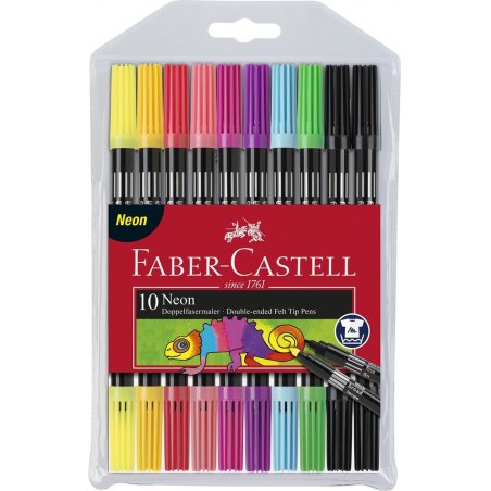 Faber Doppelfasermaler 10er Eui     neon
