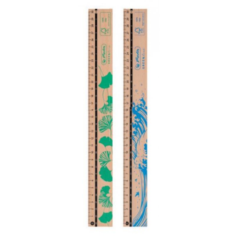 Herlitz 50033621 ruler Desk ruler 300 mm Wood Brown 10 pc(s)