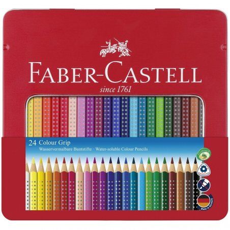 Faber-Castell Colour Grip colour pencil, tin of 24