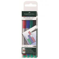 Faber-Castell MULTIMARK marker 4 pc(s) Black, Blue, Green, Red