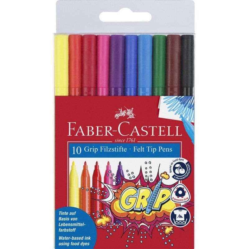 Faber Filzstift Grip Colour Marker 10er
