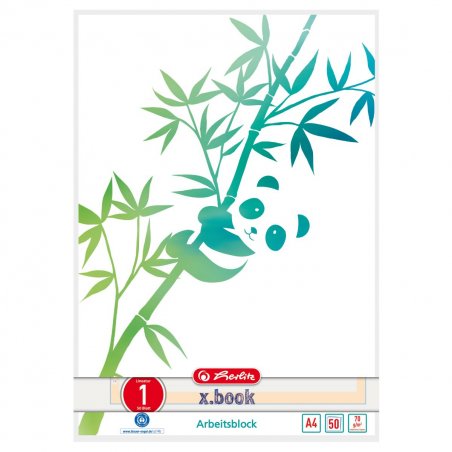Herl Arbeitsblock A4 GREENline Panda 01 | GREENline/ Panda / Bl. 50 / Lineatur 01