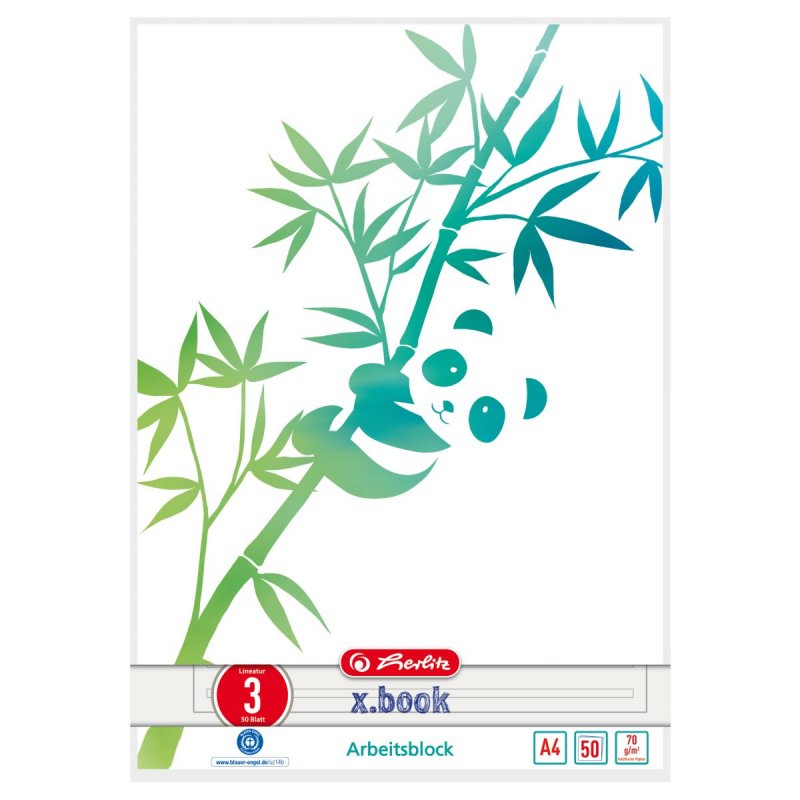 Herlitz GREENline bloc-notes A4 50 feuilles Vert, Blanc