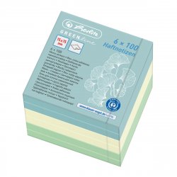 Herlitz 50033430 Post-it Rectangle Bleu, Vert, Jaune 600 feuilles Auto-adhésif