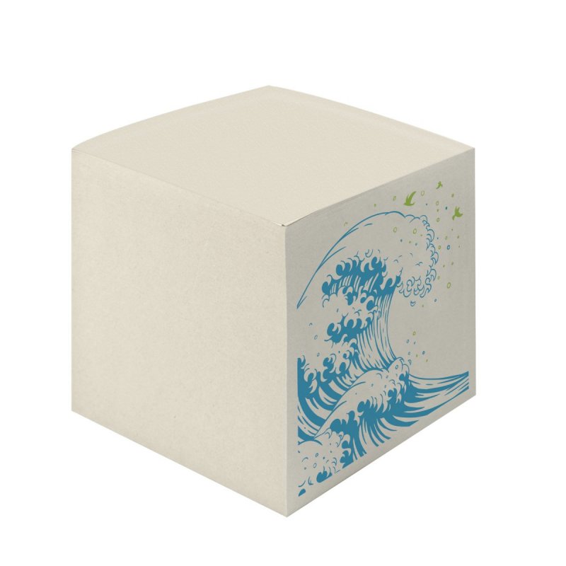 Herl Notizklotz 9x9cm 900 Bl. | GREENline Welle / Blauer Engel UZ 14b