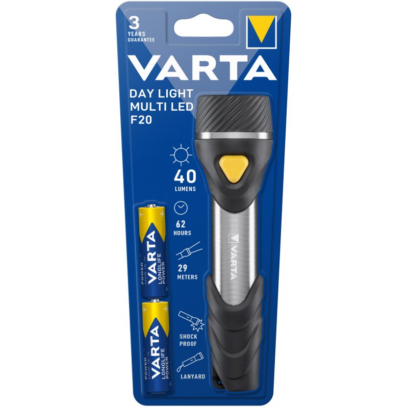 Vart LED Taschenlampe Day Light 40lm | inkl. 2x Batterie AA (Blist.)