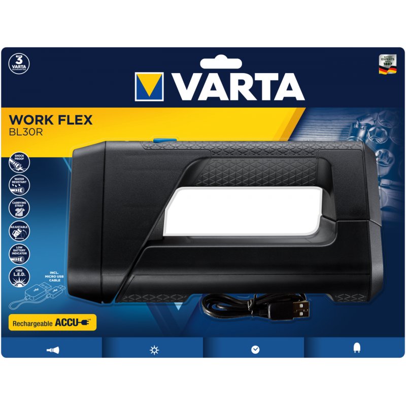 Vart LED Taschenl.  BL30R 550lm | inkl. 1x Lithium-Ionen Akku, Ret. Bl.