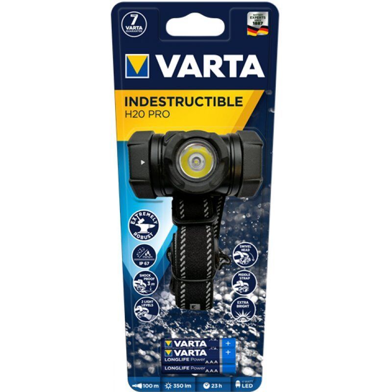 Varta INDESTRUCTIBLE H20 PRO Black Headband flashlight LED