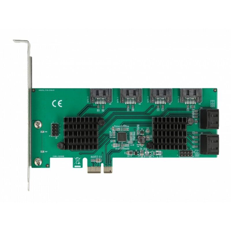 DeLOCK Carte 8 ports SATA PCI Express x1 - Facteur de forme à profil bas