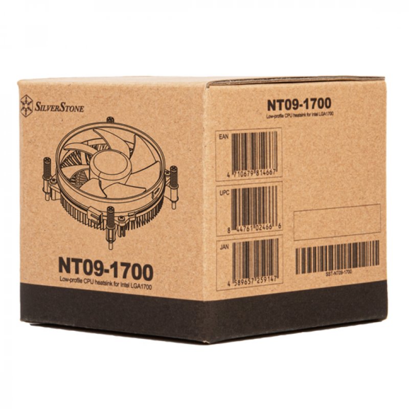 Silverstone NT09-1700 Processeur Refroidisseur d'air 9,2 cm Noir 1 pièce(s)