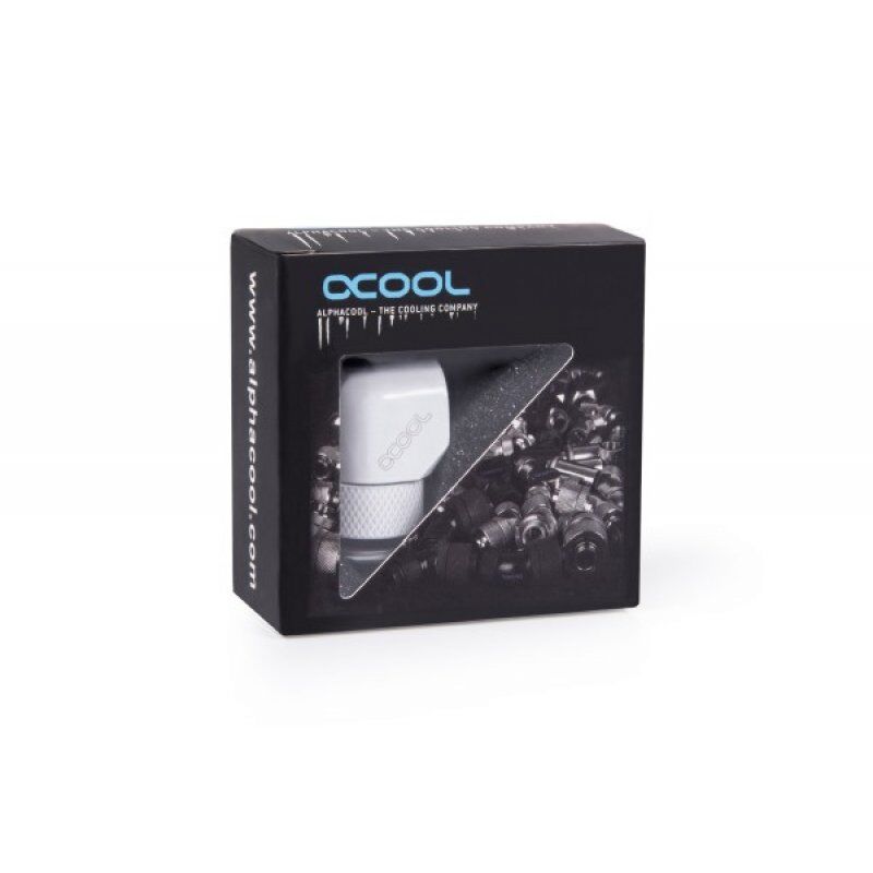 Alphacool Eiszapfen L-connector rotatable G1/4 outer thread to G1/4 inner thread - white