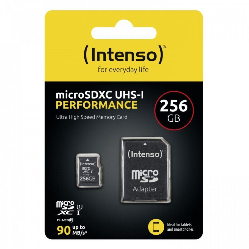 Intenso microSD 256GB UHS-I Perf CL10| Performance Class 10