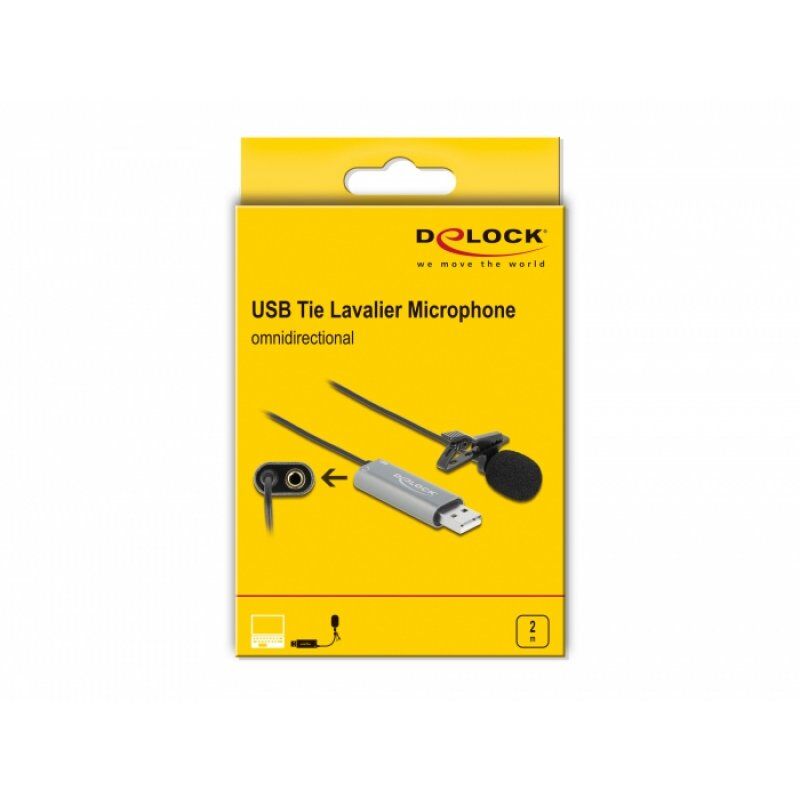 DeLOCK 66638 microphone Black Lavalier/Lapel microphone