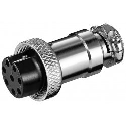 Goobay Microphone Jack, 8 Pin, female, screwed strain-relief, gold-plated contacts, silber