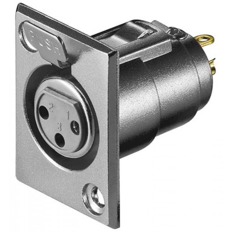 Goobay XLR 187-3 G connecteur de fils XLR FM 3 pin Acier inoxydable