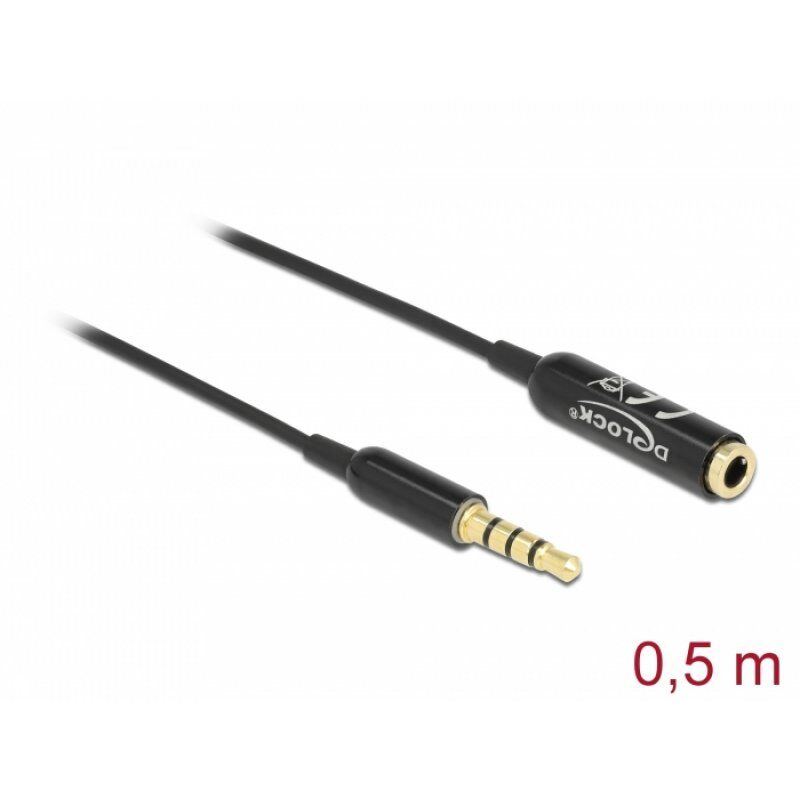 DeLOCK 66074 audio cable 0.5 m 3.5mm Black, Silver