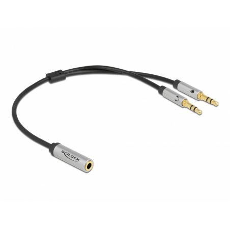 DeLOCK 66740 câble audio 0,25 m 3,5mm 2 x 3.5mm Noir, Argent