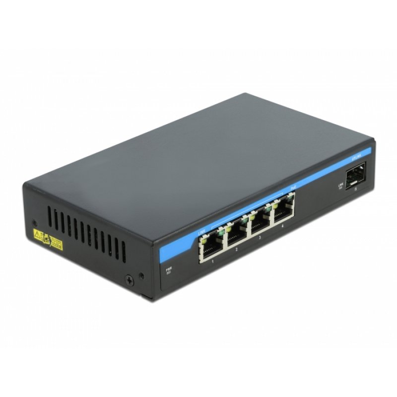 DeLOCK Giga Ethernet Switch 4P PoE+1SFP | 87765