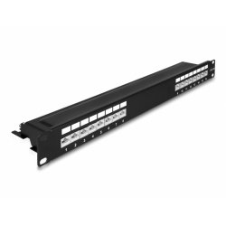 DeLOCK 19" Patchpanel 16P Cat.6A 1HE bk | 66876