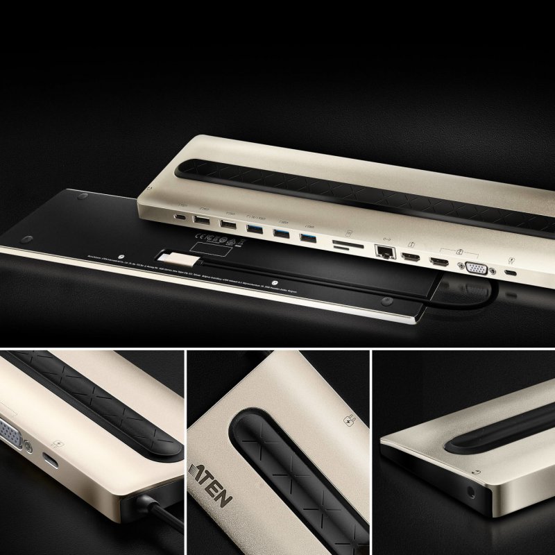 ATEN Station d’accueil multiports USB-C avec transfert de l’alimentation