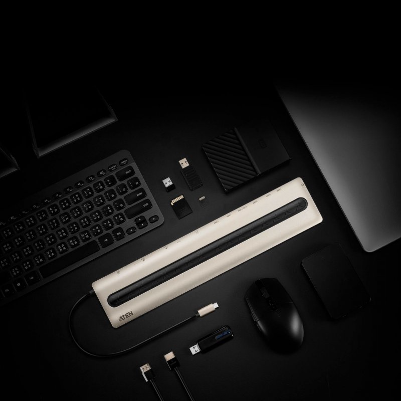 ATEN Station d’accueil multiports USB-C avec transfert de l’alimentation