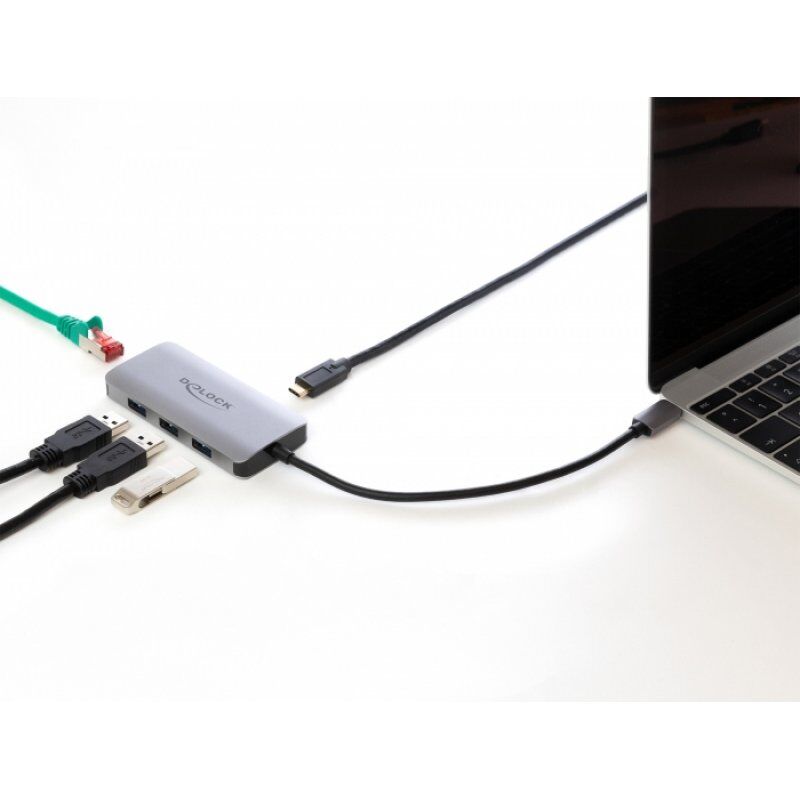 DeLOCK 63252 station d'accueil Avec fil USB 3.2 Gen 1 (3.1 Gen 1) Type-C Gris