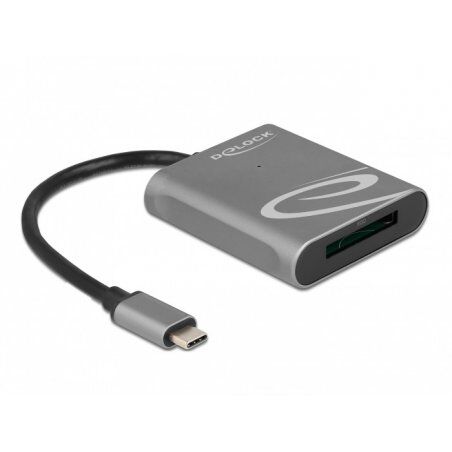 DeLOCK 91741 lecteur de carte mémoire USB 3.2 Gen 1 (3.1 Gen 1) Type-C Noir, Gris