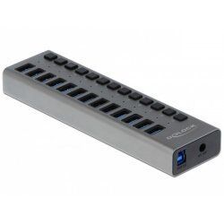 DeLOCK 63738 interface hub USB 3.2 Gen 1 (3.1 Gen 1) Type-B 5000 Mbit/s Grey