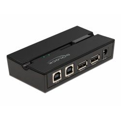 Delock USB 2.0 Switch f. 2 PC an 2Geräte | 11492