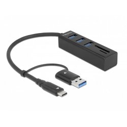 Delock 4P USB 3.2 Gen1+SD/mSD+USB-C/A | 63859