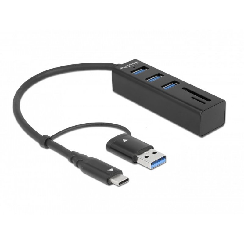 Delock 4P USB 3.2 Gen1+SD/mSD+USB-C/A | 63859