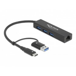 DeLOCK 64149 notebook dock/port replicator USB 3.2 Gen 1 (3.1 Gen 1) Type-A + Type-C Black