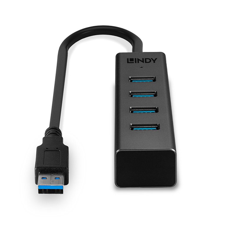 STOCK1 - Lindy 43324 hub & concentrateur USB 3.2 Gen 1 (3.1 Gen 1) Type-A 5000 Mbit/s Noir