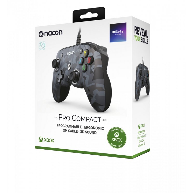 NACON Camo Pro Compact Controller Black, Grey USB Gamepad Analogue / Digital PC, Xbox One, Xbox One S, Xbox One X, Xbox 