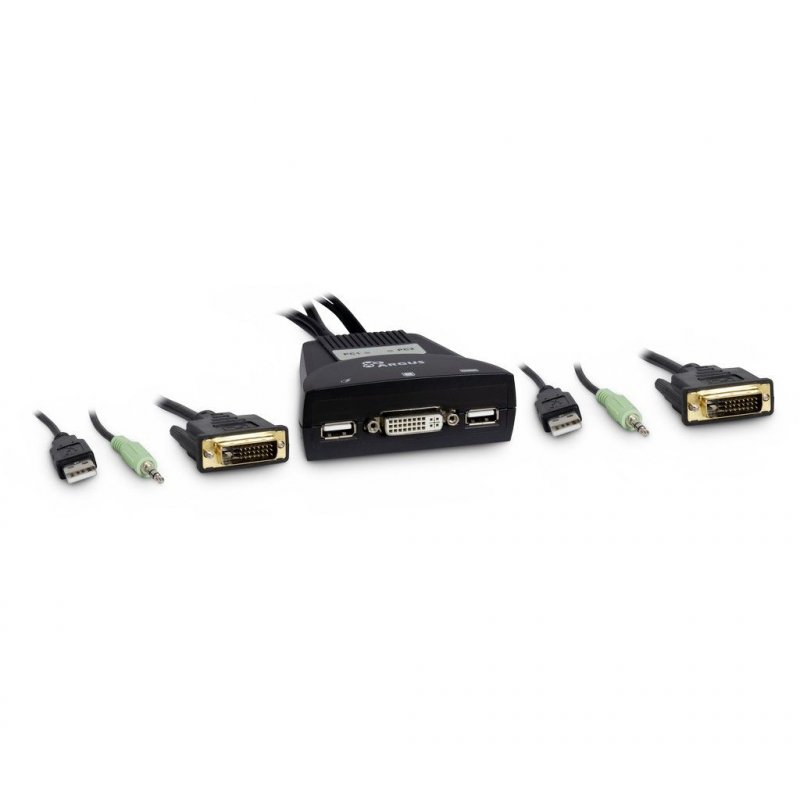 Inter-Tech KVM-LS-21DA DVI commutateur écran, clavier et souris Noir