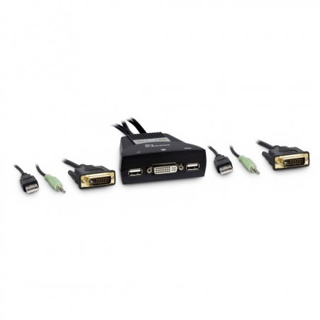 Inter-Tech KVM-LS-21DA DVI commutateur écran, clavier et souris Noir
