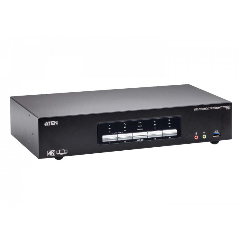 ATEN 4-Port USB 3.0 4K 3-fach Displ KVMP | CS1964