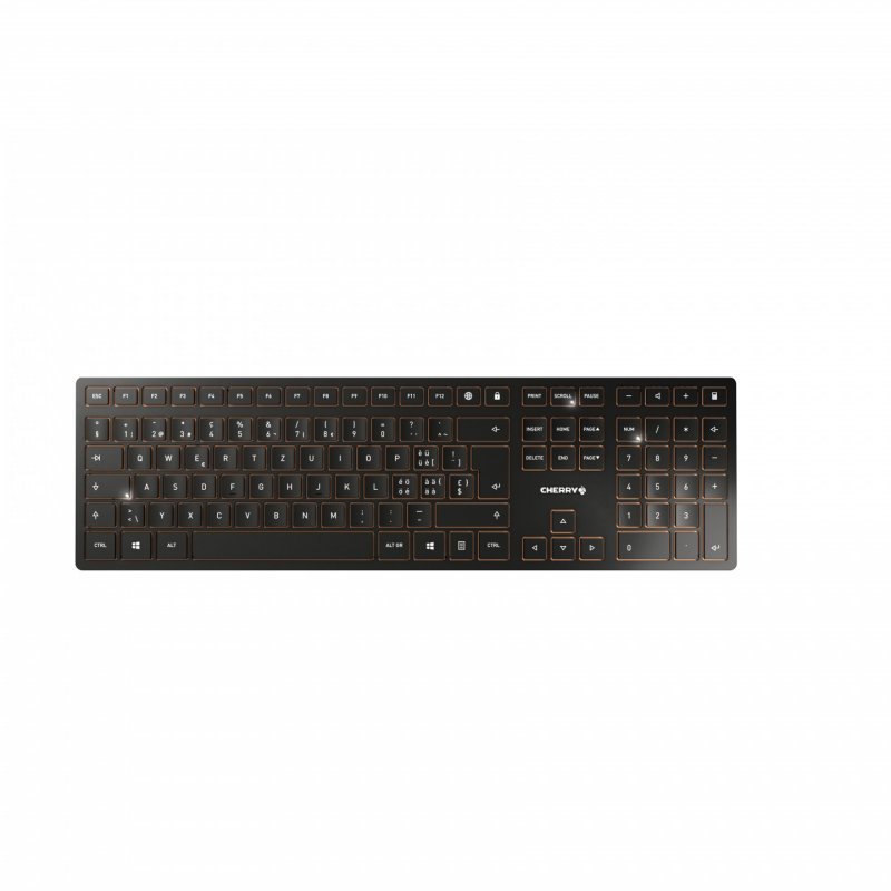 CHERRY DW 9100 SLIM keyboard Mouse included RF Wireless + Bluetooth QWERTZ Swiss Black