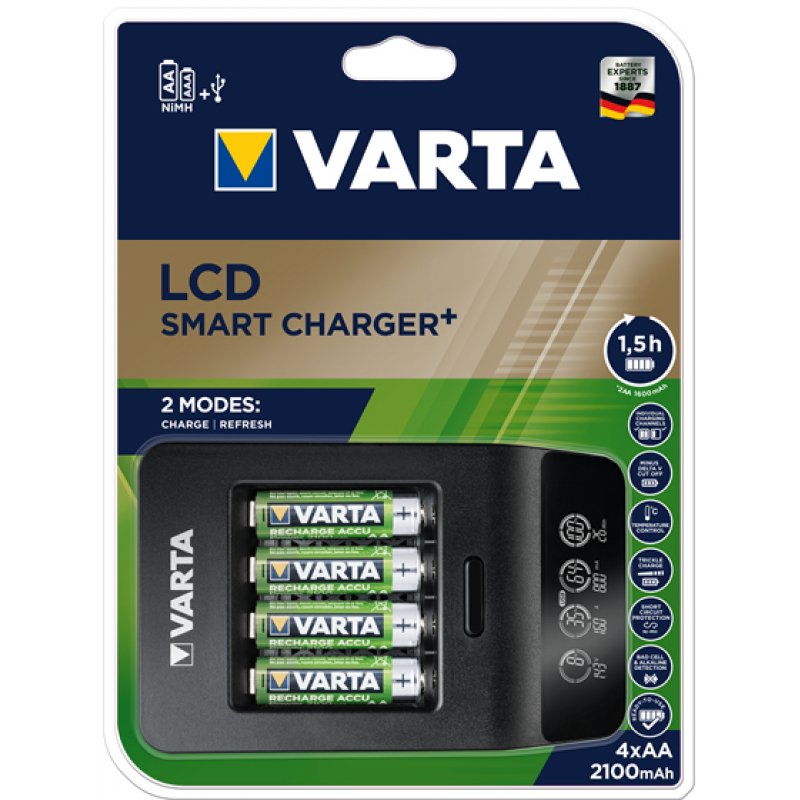 Vart Akku Ladegerät AA 2100mAh USB, Ret. | LCD Smart Charger+