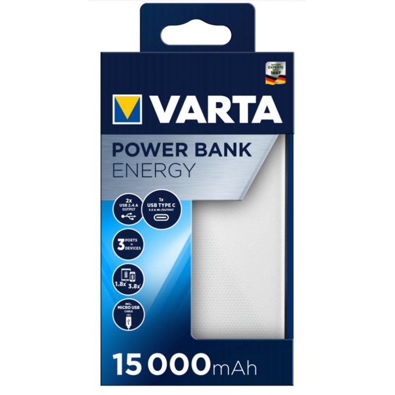 Varta Energy 15000 Lithium Polymer (LiPo) 15000 mAh Black, White