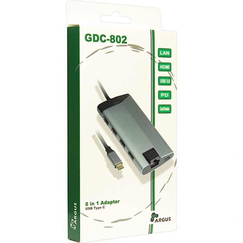 Inter-Tech GDC-802 USB 3.2 Gen 1 (3.1 Gen 1) Type-C Grey