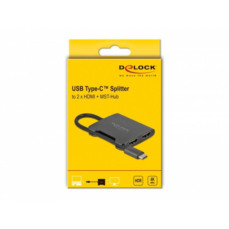 DeLOCK USB-C Splitter2xHDMI MST 4K 60Hz | 87778