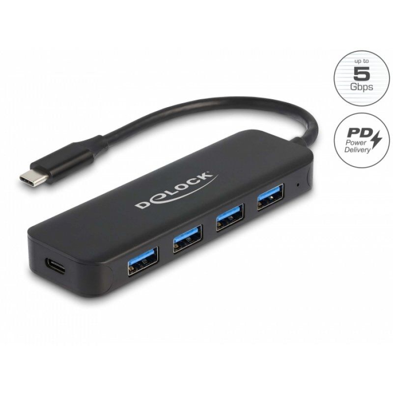 DeLOCK USB-C Hub 4P USB 3.2 Gen 1+ PD | 64170