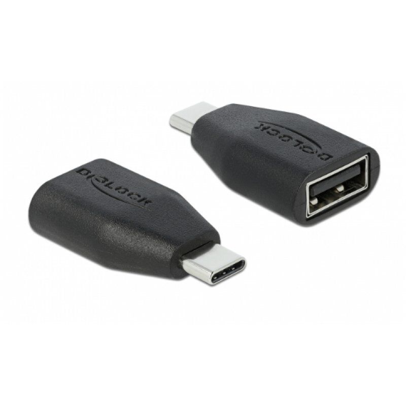 DeLOCK 66528 changeur de genre de câble USB Type-C USB Type-A Noir