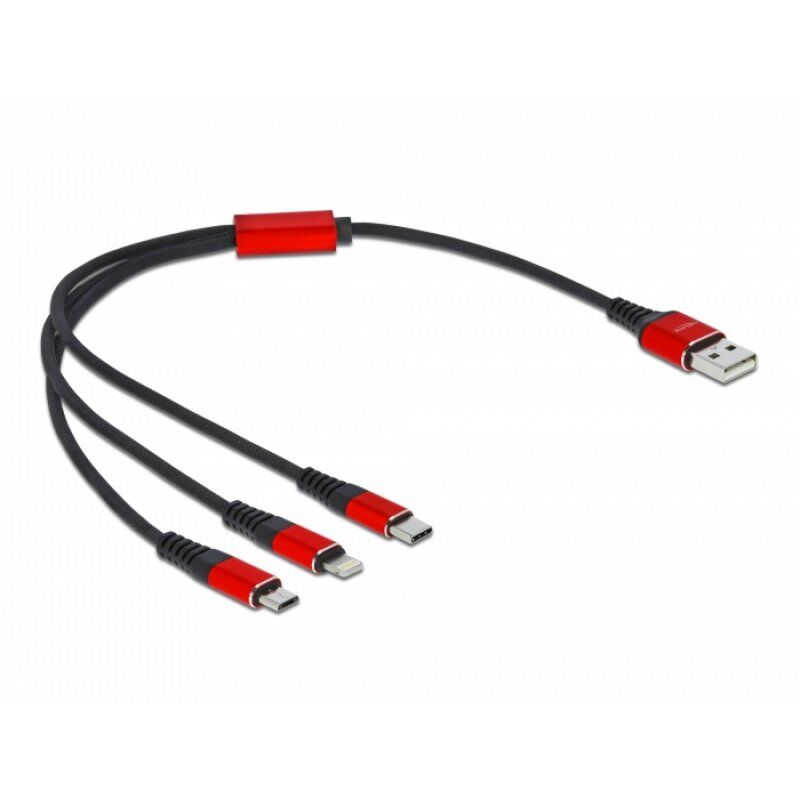 DeLOCK USB 3in1Typ-ALight./2xUSB-C 0,3m | 86708