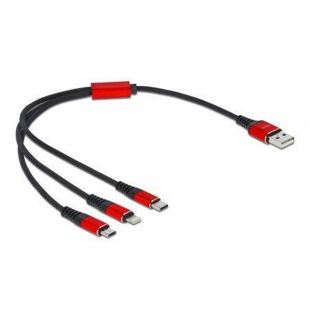 DeLOCK 86708 USB cable 0.3 m USB 2.0 USB A Black, Red