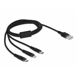 DeLOCK 87155 câble USB 1 m USB 2.0 USB A Micro-USB B/Lightning/Apple 30-pin Noir